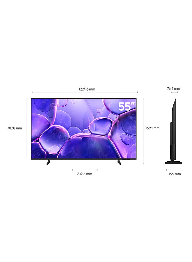 Samsung 55 Inch Crystal UHD TV, U8000F, 4K, Crystal Processor 4K, MetalStream Design,  Knox Security, Endless Free Content, Smart TV, UA55U8000FUXZN (2025 - UAE Version) U8000F BLACK - Image 3
