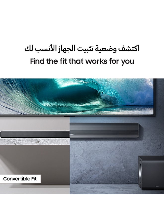 Samsung Q-series Soundbar, QS700F, 3.1.2 ch, Subwoofer, Convertible Fit, True 3.1.2ch Sound, Wireless Dolby Atmos, Q-Symphony, (2025 - UAE Version) HW-QS700F/ZN Titan Black  - Image 3
