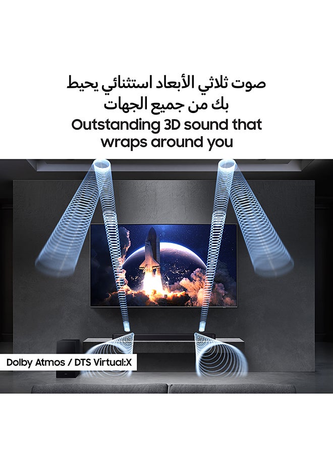 Q-series Soundbar, Q600F, 3.1.2 ch, Subwoofer, True 3.1.2ch Sound, Dolby Atmos / DTS Virtual:X, Q-Symphony, Adaptive Sound, (2025 - UAE Version) HW-Q600F/ZN Titan Black