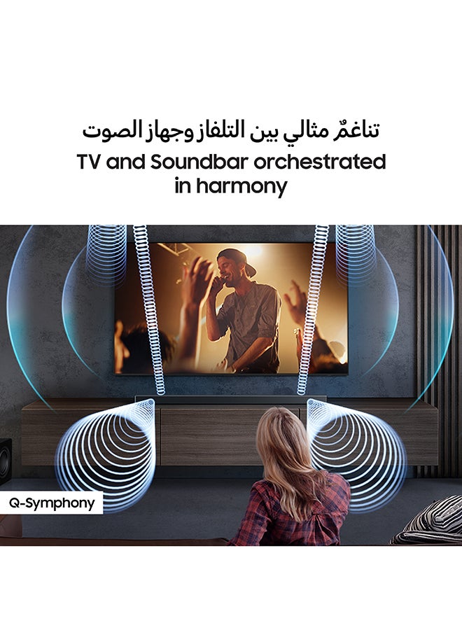 Q-series Soundbar, Q600F, 3.1.2 ch, Subwoofer, True 3.1.2ch Sound, Dolby Atmos / DTS Virtual:X, Q-Symphony, Adaptive Sound, (2025 - UAE Version) HW-Q600F/ZN Titan Black