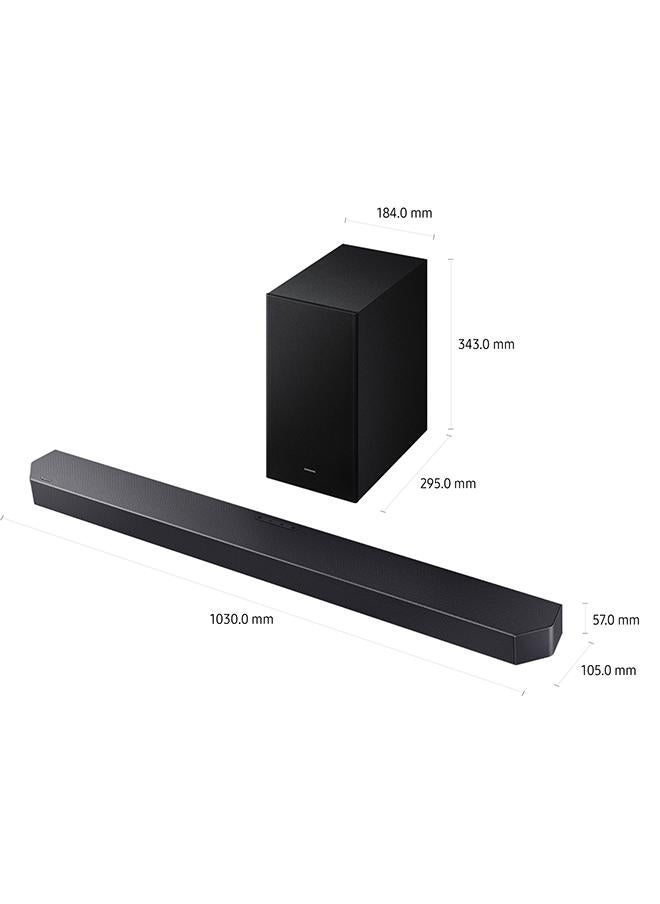 Samsung Q-series Soundbar, Q600F, 3.1.2 ch, Subwoofer, True 3.1.2ch Sound, Dolby Atmos / DTS Virtual:X, Q-Symphony, Adaptive Sound, (2025 - UAE Version) HW-Q600F/ZN Titan Black - Image 2