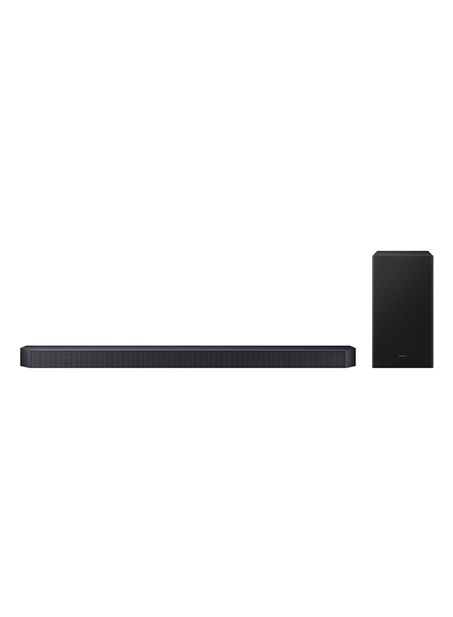 Samsung Q-series Soundbar, Q600F, 3.1.2 ch, Subwoofer, True 3.1.2ch Sound, Dolby Atmos / DTS Virtual:X, Q-Symphony, Adaptive Sound, (2025 - UAE Version) HW-Q600F/ZN Titan Black - Image 1