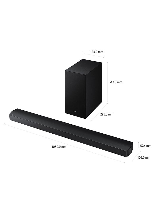 Samsung B-series Soundbar, B750F, 5.1 ch, Subwoofer, 5.1ch Sound, Q-Symphony, Dolby Audio 5.1ch / DTS Virtual:X, Adaptive Sound,(2025 - UAE Version) HW-B750F/ZN BLACK  - Image 2