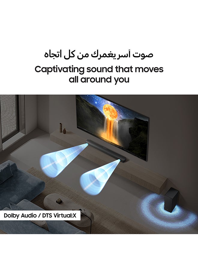 B-series Soundbar, B650F, 3.1 ch, Subwoofer, 3.1ch Sound, Q-Symphony, Dolby Audio / DTS Virtual:X, Adaptive Sound, (2025 - UAE Version) HW-B650F/ZN BLACK
