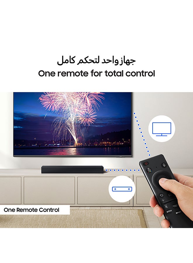 Samsung B-series Soundbar, B400F, 2.0 ch, Subwoofer, 2.0ch Sound with Built-in Woofer, One Remote Control, Surround Sound Expansion, Bluetooth TV connection,(2025 - UAE Version) HW-B400F/ZN Titan Black - Image 4