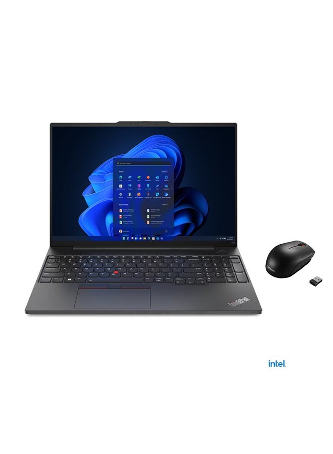 Lenovo ThinkPad E16 Gen 1 Laptop With 16-inch WUXGA (1920x1200) IPS Display, Intel Core i7-1355U Processor/8GB RAM DDR4/512GB SSD M.2/Intel Iris Xe Graphic +Lenovo 300 Wireless Compact Mouse/DOS(Without Windows)/ English/Arabic Graphite Black - Image 1
