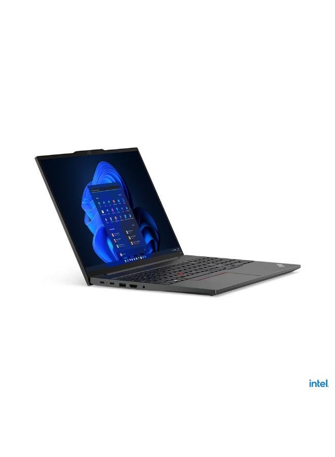 Lenovo ThinkPad E16 Gen 1 Laptop With 16-inch WUXGA (1920x1200) IPS Display, Intel Core i7-1355U Processor/8GB RAM DDR4/512GB SSD M.2/Intel Iris Xe Graphic +Lenovo 300 Wireless Compact Mouse/DOS(Without Windows)/ English/Arabic Graphite Black - Image 2