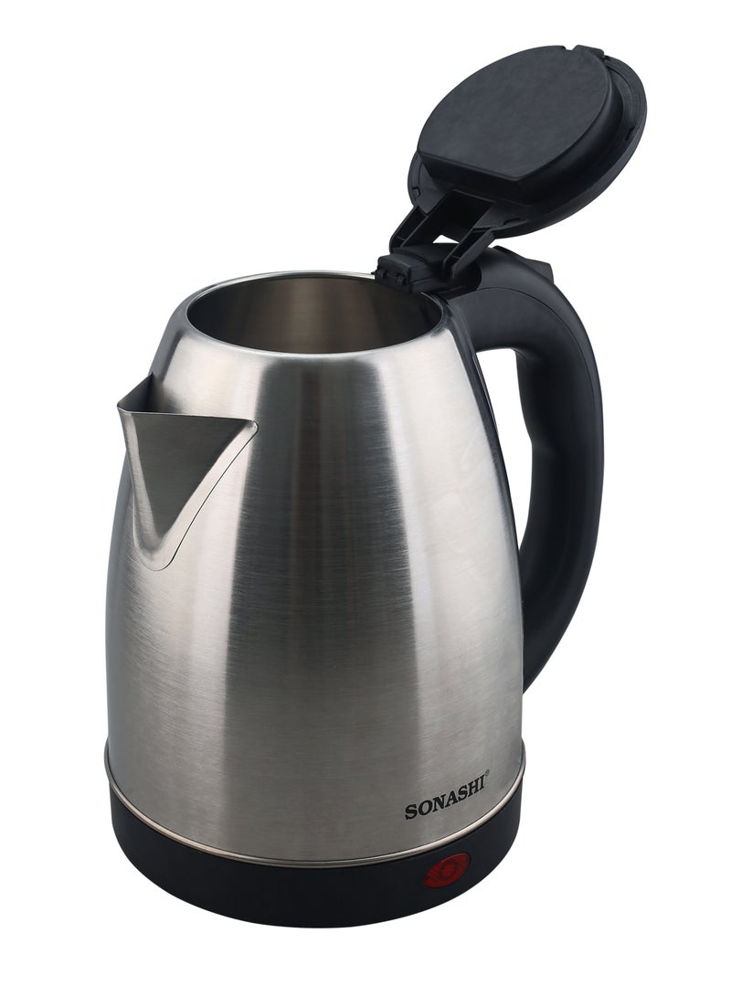 سوناشي غلاية بدون سلك سعة 1.8 لتر ومفرمة مطبخ | غلاية من الفولاذ المقاوم للصدأ مع طلاء رذاذ ومفرمة بشفرات فولاذية مزدوجة مع سرعتين | أفضل مجموعة للمطبخ SKT-1804 و SMC-22 - Image 5