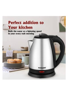 سوناشي 1.8L Cordless Kettle and Kitchen Chopper | Kettle with Stainless Steel Kettle with Spray Coating and Chopper with Double Stainless Steel Blades Mincer with 2 Speeds | Best Combo for Kitchen SKT-1804 and SMC-22 1.8 L 1500 W SKT-1804 + SMC-22 Silver & White  - Image 3