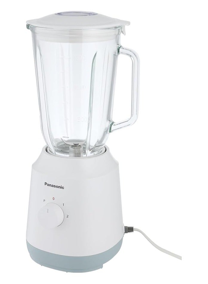 Panasonic Blender MX-EX1571, 450W - Stainless Steel Blade 1.5L Glass Jug 2 Dry mill 2 Speed+1 Pulse 450 W MX-EX1571 White  - Image 1