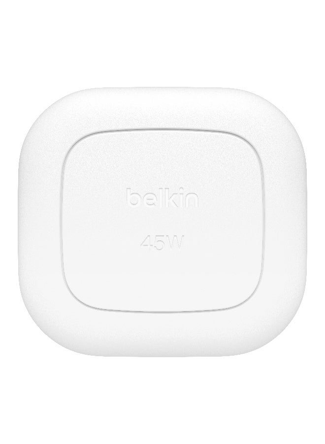 belkin Compact Wall Charger 45W, USB-C Power Delivery Fast Charging For Apple iPhone 16, 16 Plus, 16 Pro, 16 Pro Max, 15 Series, Samsung Galaxy S25, iPad, AirPods And More - White - Image 3