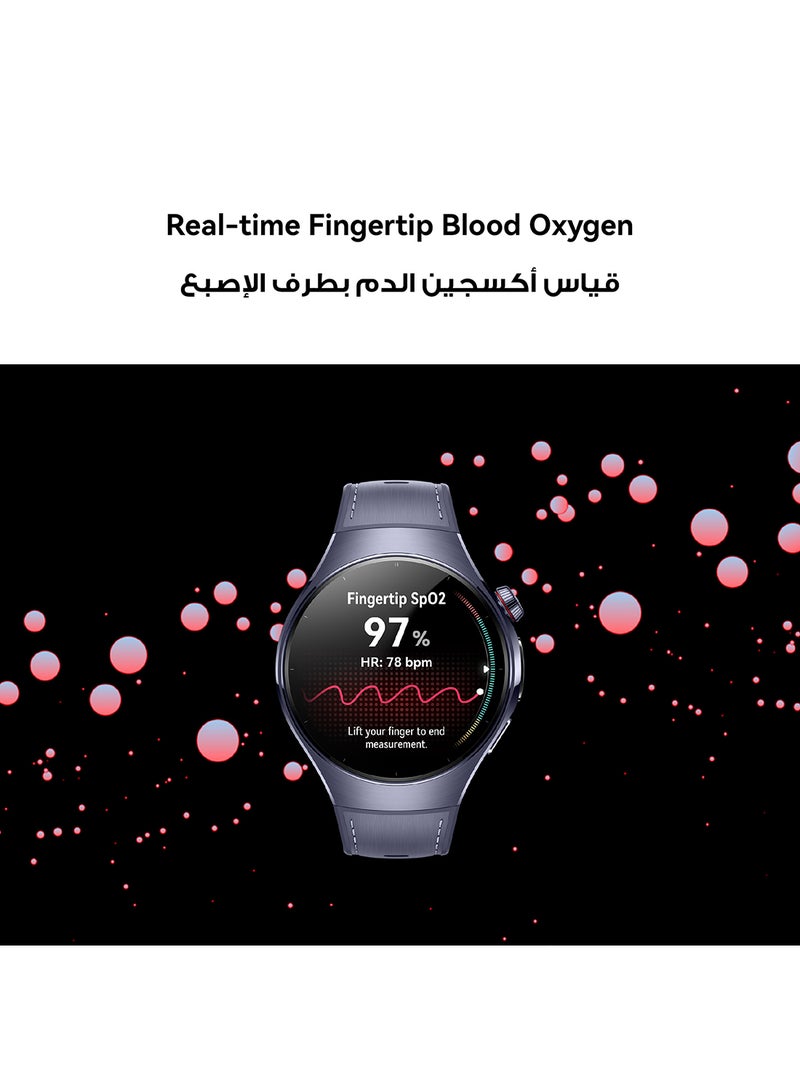 هواوي Watch 5 42mm Smartwatch, Multi-sensing X-TAP technology, Real-Time Fingertip Blood Oxygen, eSIM, 2-Battery Modes, Intuitive Smart Gestures, Compatible with iOS & Android+ FOC Beige  - Image 4