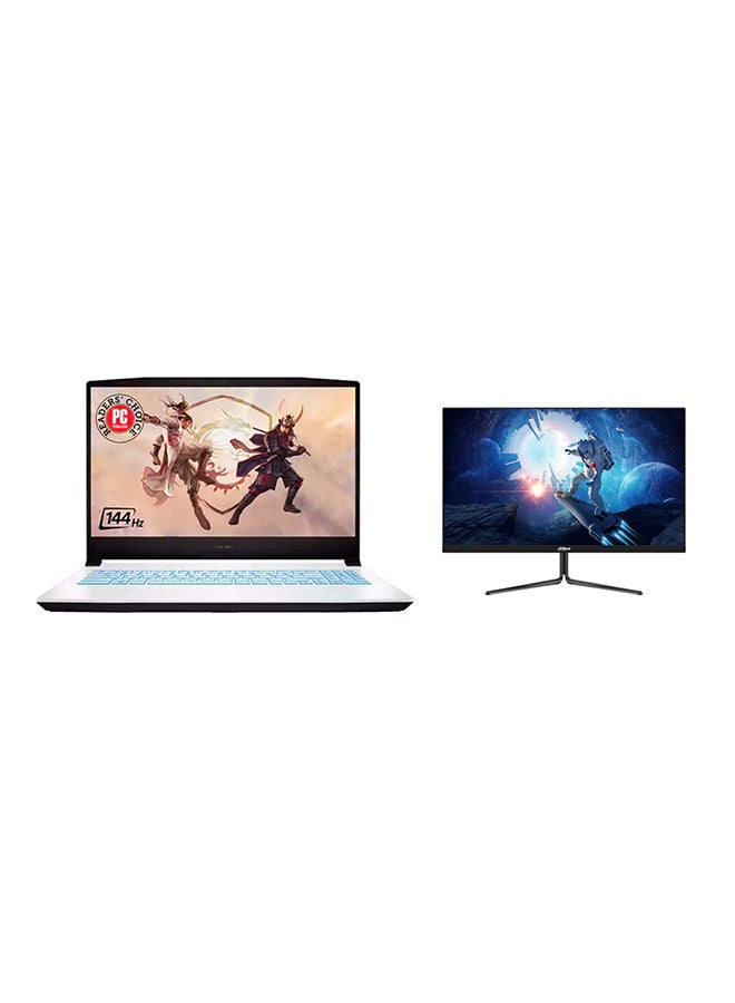 MSI SWORD 150001(Upgraded Version) Laptop With 15.6 Inch Full HD(1920X1080) Display,Core i7-11800H Processor/32GB RAM DDR5/512GB SSD/4GB NVIDIA RTX 3050TI Graphics/Windows 10+DAHUA GAMING Monitor 24 Inch-165HZ And 1MS Black English/Arabic Black  - Image 1
