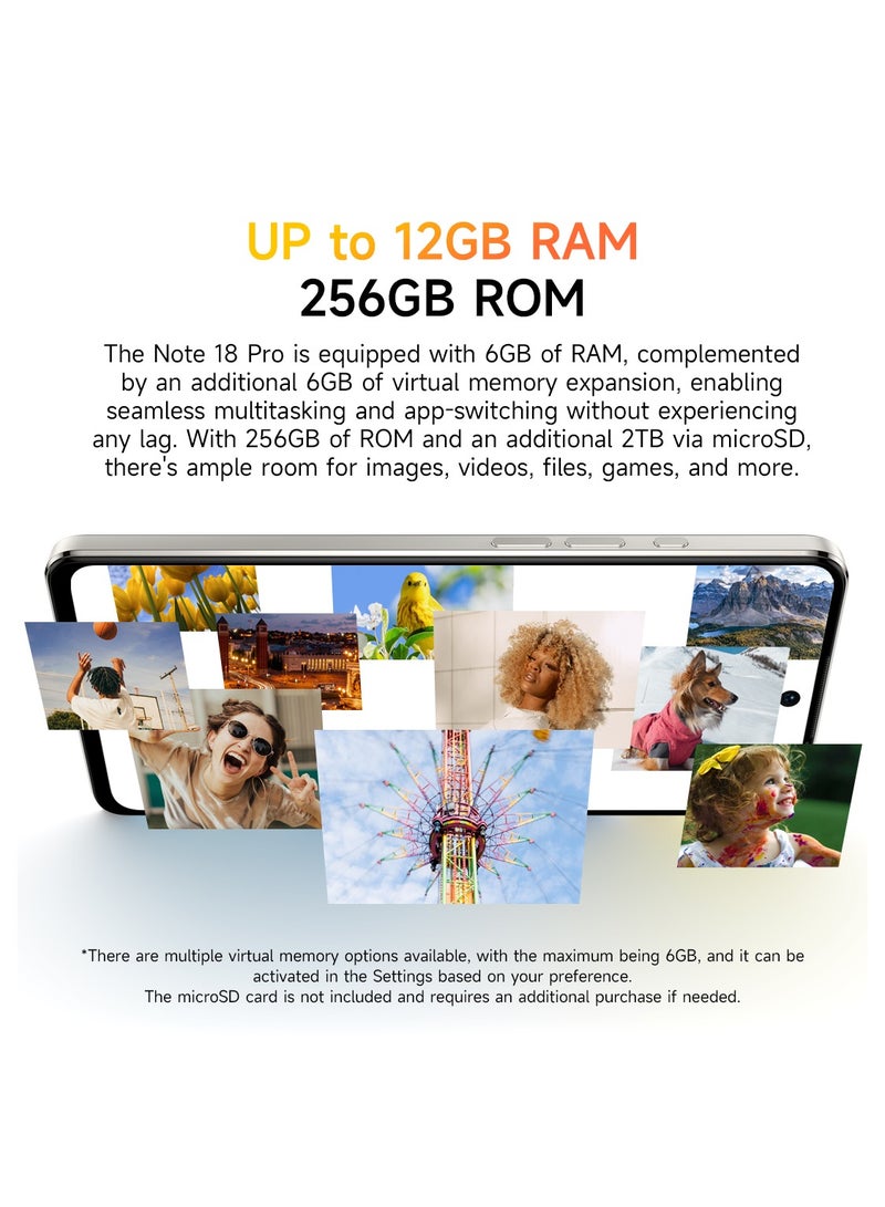 NOTE 18 PRO Dual SIM 6GB RAM 256GB ROM Titanium Grey