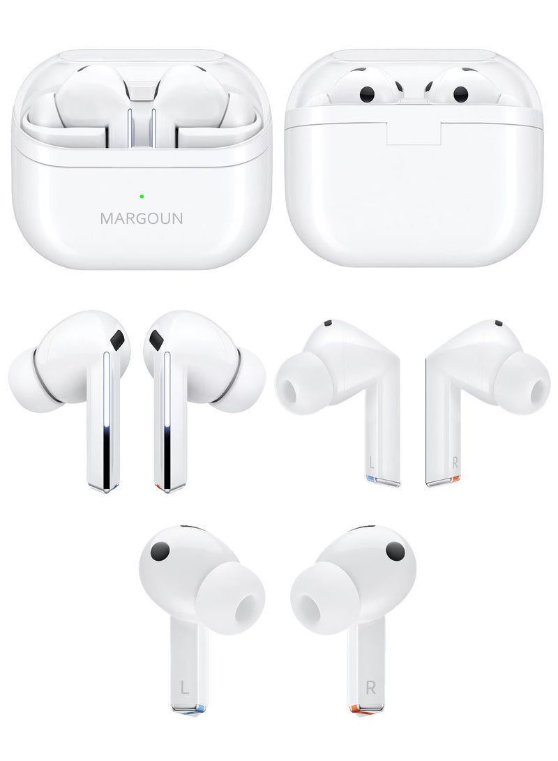 مارجون Buds3 Pro 2 Packs Wireless Earbuds with Touch Control & Magnetic Charging Case White Silver - Image 5