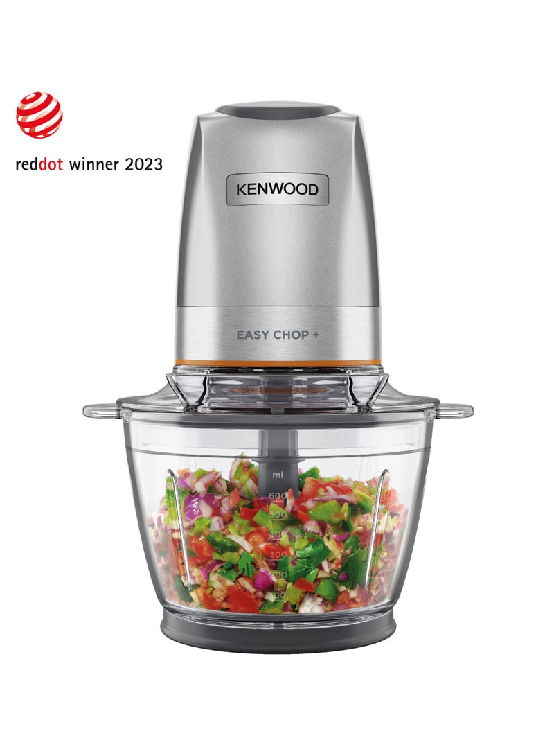 كينوود KENWOOD Glass Chopper Powerful Electric Chopper with, Grating Disk, Emulsifying Toold, Quad Blade, Dripper Pro, Storage Lid, Dual Speed, Spatula, Ice Crush Function CHP62.470SI Silver 600 ml 500 W CHP62.470SI Silver  - Image 1