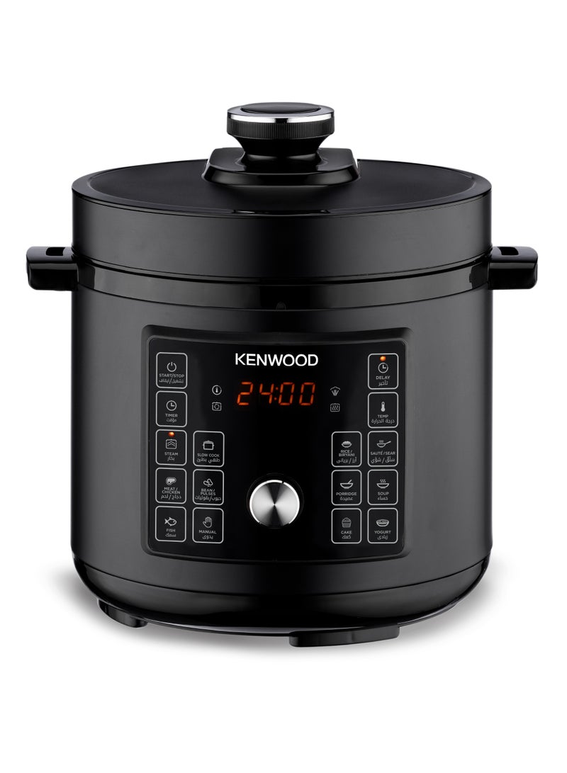 KENWOOD KENWOOD Electric Pressure Cooker 8L Smart Steam Pot 16-in-1 Multifunctional Programmable Multicooker, Steamer, Rice Cooker, Slow Cooker, Saute Pot, Soup, Yogurt, Cake & More PCM95.000BK Black 8 L 1300 W PCM95.000BK Black  - Image 1