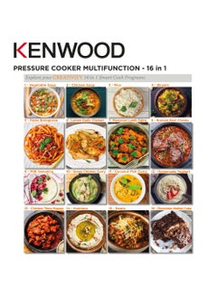 KENWOOD KENWOOD Electric Pressure Cooker 8L Smart Steam Pot 16-in-1 Multifunctional Programmable Multicooker, Steamer, Rice Cooker, Slow Cooker, Saute Pot, Soup, Yogurt, Cake & More PCM95.000BK Black 8 L 1300 W PCM95.000BK Black  - Image 3