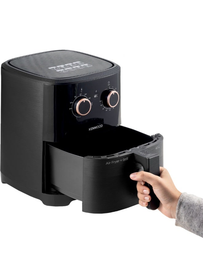 كينوود KENWOOD Airfryer + Grill XL 4.5L 1300W Air Fryer with Grill Function, Recipe Book, Rapid Hot Air Circulation for Frying, Grilling, Broiling, Roasting, Baking and Toasting HFP40.000BK Black 4.5 L 1300 W HFP40.000BK Black  - Image 4
