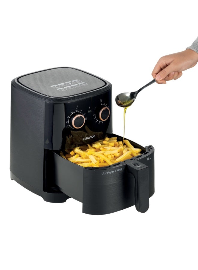 كينوود KENWOOD Airfryer + Grill XL 4.5L 1300W Air Fryer with Grill Function, Recipe Book, Rapid Hot Air Circulation for Frying, Grilling, Broiling, Roasting, Baking and Toasting HFP40.000BK Black 4.5 L 1300 W HFP40.000BK Black  - Image 5