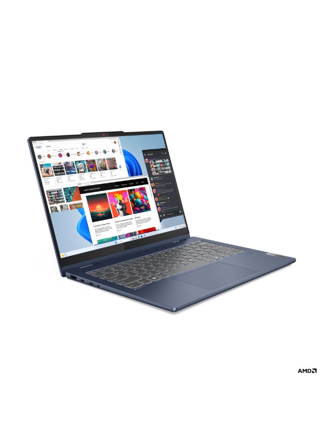 Renewed - IdeaPad 5 Laptop With 14.1-Inch Display, Ryzen 7 8845HS Processor/Octa Core/16GB RAM/1TB SSD/AMD Radeon Pro Graphics/Windows 11 English cosmic blue