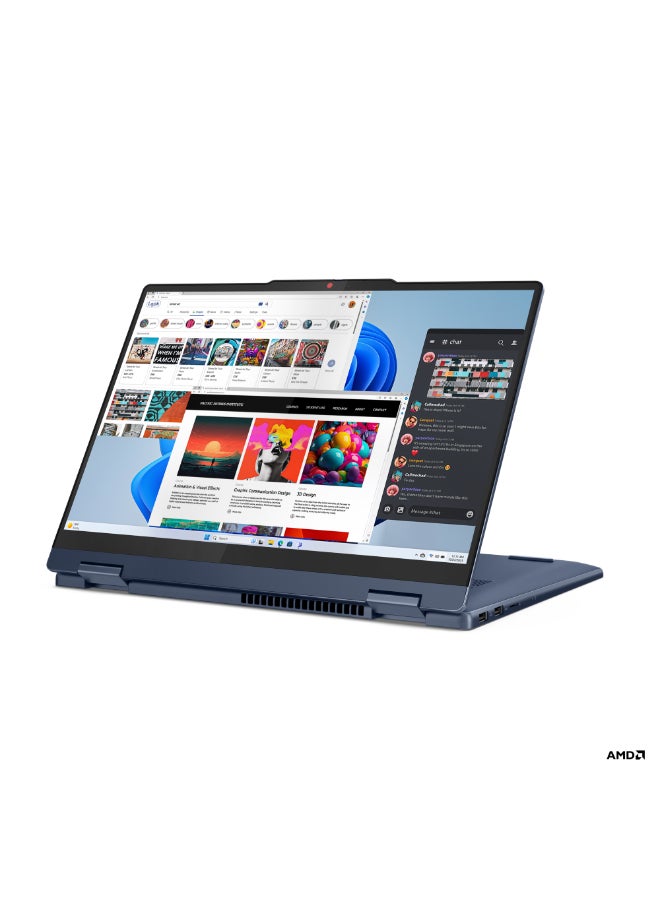 Renewed - IdeaPad 5 Laptop With 14.1-Inch Display, Ryzen 7 8845HS Processor/Octa Core/16GB RAM/1TB SSD/AMD Radeon Pro Graphics/Windows 11 English cosmic blue