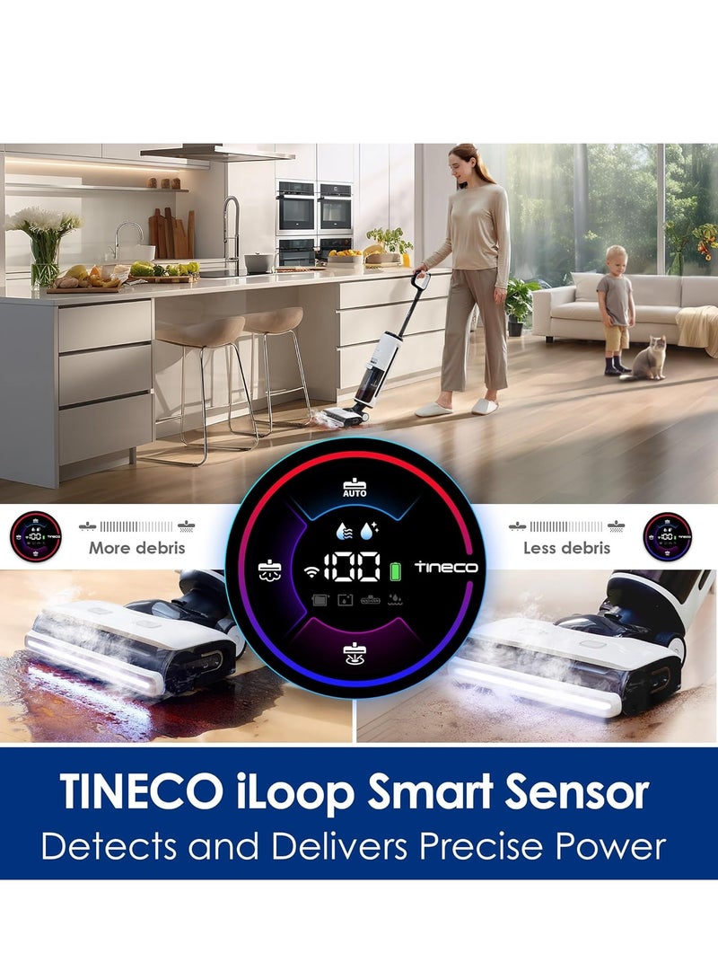 Tineco Tineco Floor One S7 Steam Cordless Wet Dry Vacuum Steam Mop All-in-One, Hard Floor Cleaner with 284F HyperSteam, Self-Cleaning, Edge Cleaning, Safe for Kids & Pets 240 W S7 Steam White  - Image 3