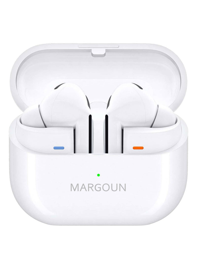 MARGOUN Buds3 Pro Wireless Earbuds with Touch Control & Magnetic Charging Case - White white - Image 3