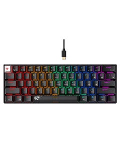 havit Gaming Mechanical Keyboard 61 Keys Rainbow LED Backlit Computer Light Up RED switch USB C Wired model KB903L  - Image 1
