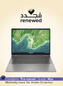 Renewed - Chromebook Laptop With 14-Inch UHD Display, Intel Core i3-1215U Processor/Quad Core/12th Gen/8GB RAM/256GB SSD/Intel UHD 600 Graphics/Chrome OS English Grey