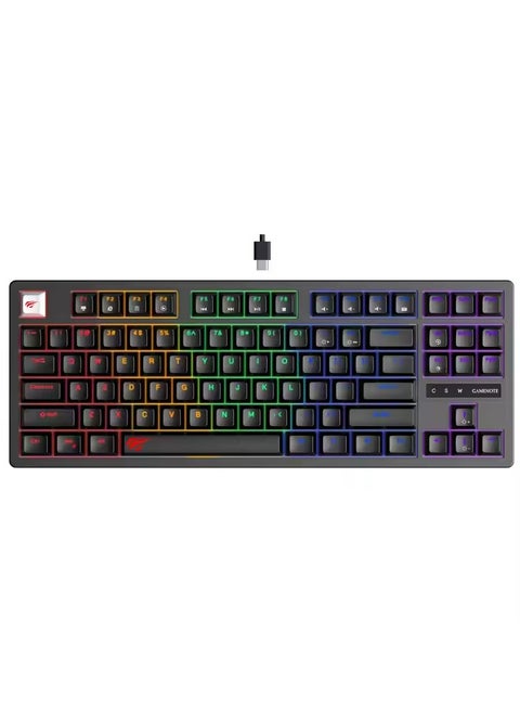 Gaming Mechanical Keyboard 87 Keys Blue Switch RGB Backlit USB Wired - model  KB892L