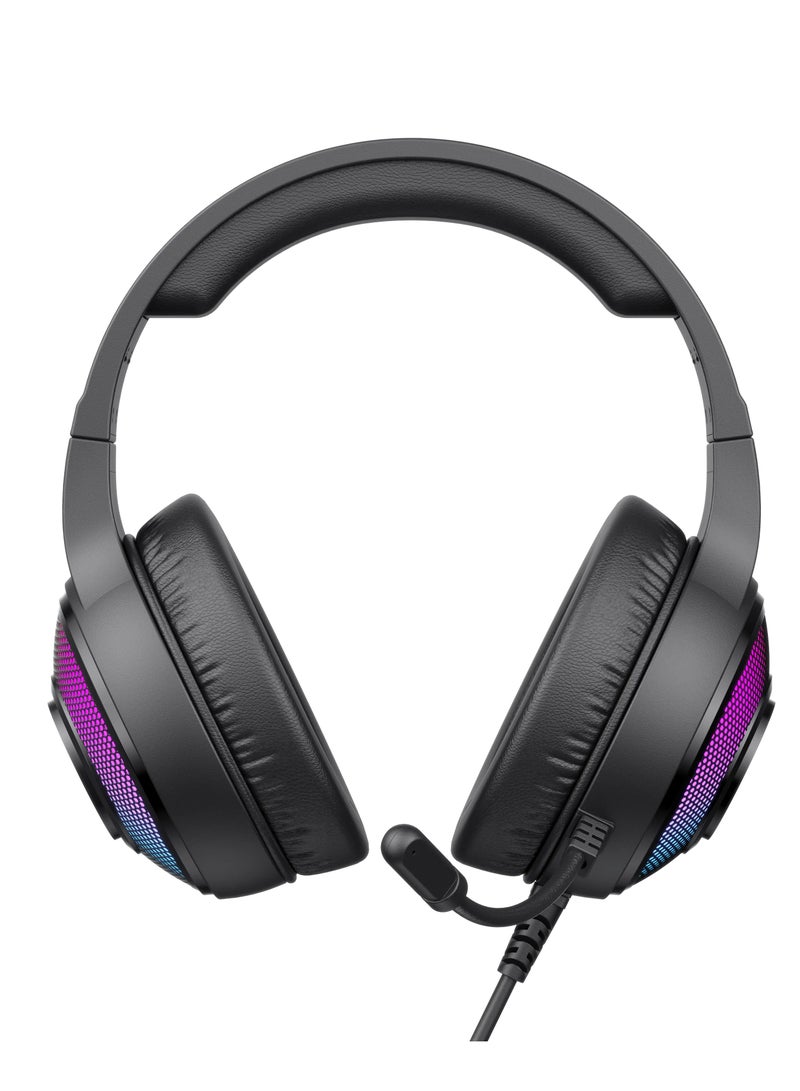 havit 3.5mm RGB Wired Gaming Headset with noise cancelation model H2042d  - Image 3