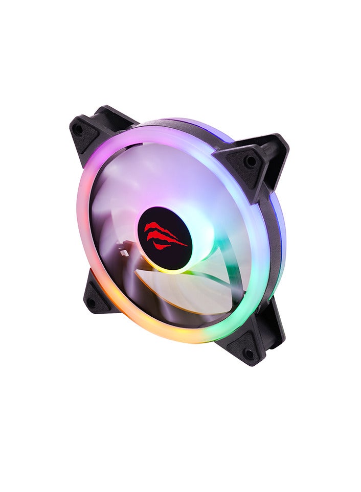 هافيت - RGB LED PC Cooling Fan 120x120cm Quiet Edition High Airflow DC 12V For Computer Case - Image 1