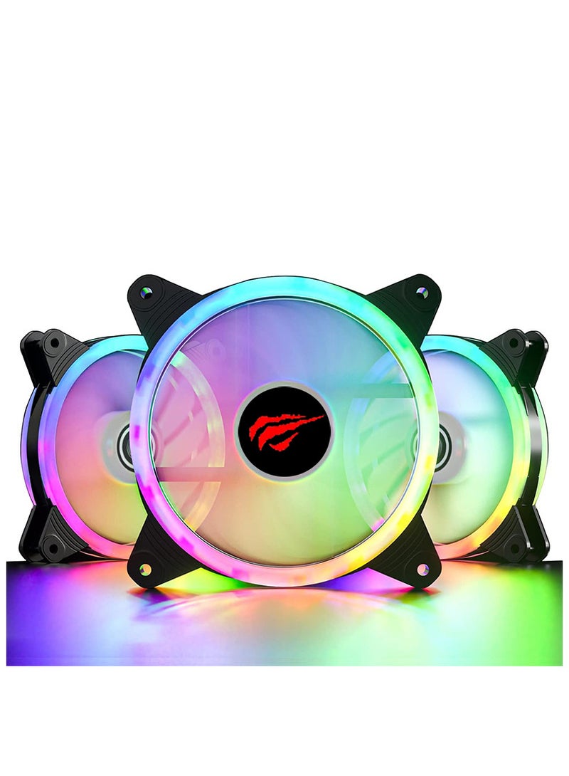 هافيت RGB LED PC Cooling Fan 120x120cm Quiet Edition High Airflow DC 12V For Computer Case - Image 1