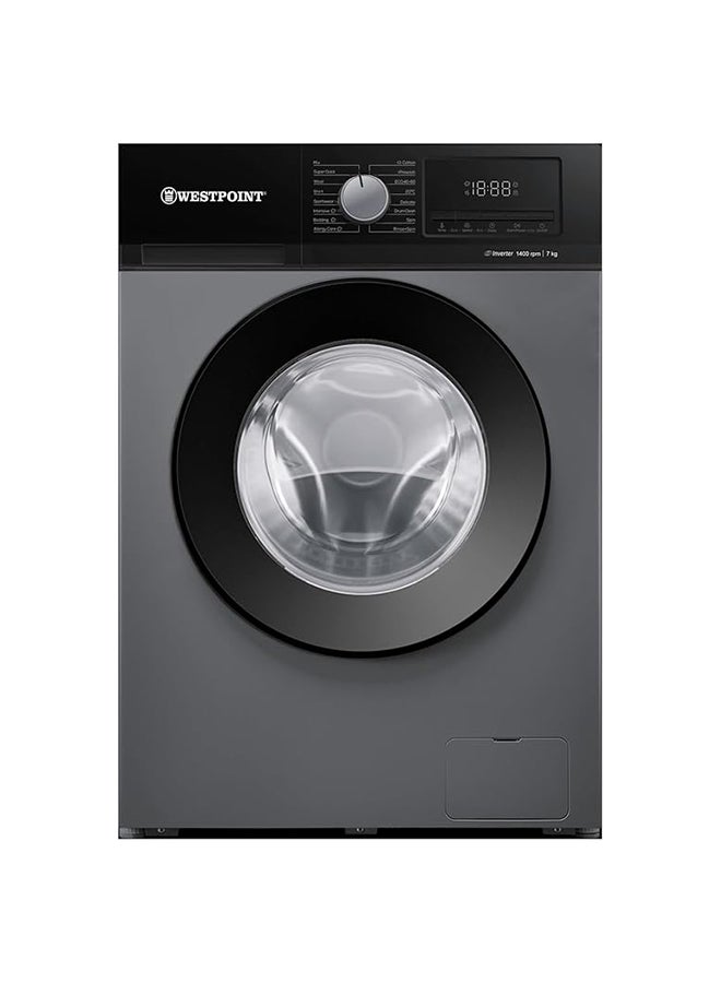 7 Kg Washing Machine, Front Loading Inverter, 16 Programs, LED Control Panel, Quick Wash WMT-714A25.S Silver