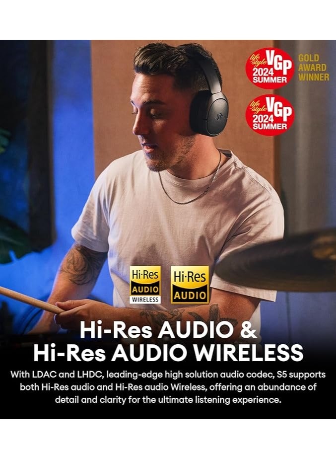 EDIFIER Stax Spirit S5 Wireless Planar Magnetic Headphones, Snapdragon Sound, aptX Adaptive, Hi-Res Audio (LDAC LHDC), Bluetooth 5.4, 80 Hours Battery Black - Image 5