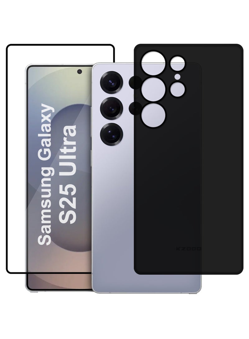 MARGOUN 2Packs Case for Galaxy S25 Ultra Air Skin Case All Around Full Protection Ultra Slim 0.3mm Thickness 4g Feather Weight with 3D Screen Protector Black-2 - Image 1