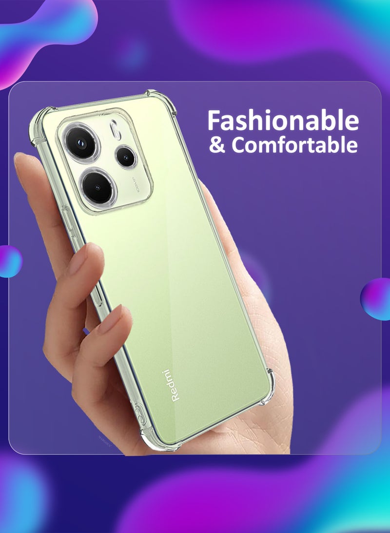 Gorilla Case for Redmi 14 4G  Transparent Shockproof  Crystal Clear with Reinforced Corners Clear-1