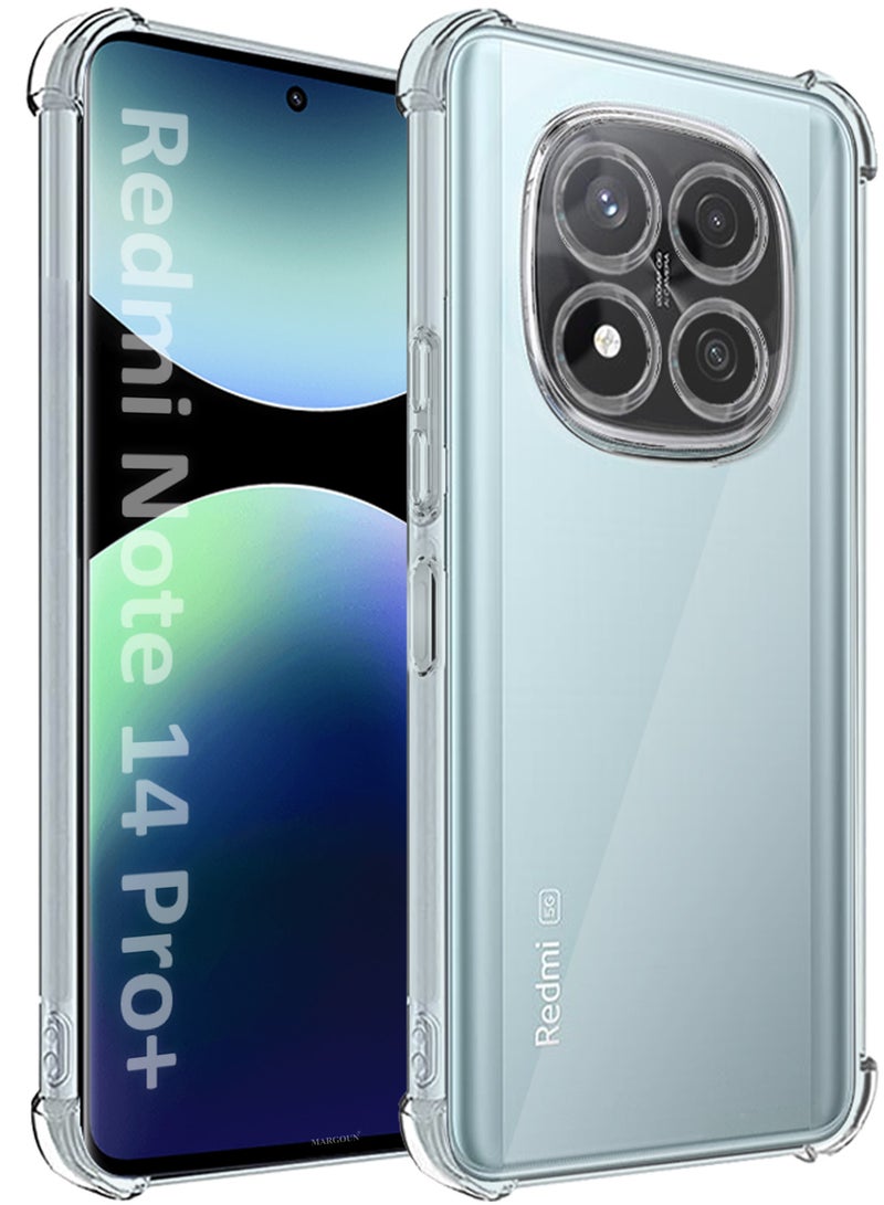 MARGOUN - Gorilla Case for Redmi 14 Pro Plus  Transparent Shockproof  Crystal Clear with Reinforced Corners Clear-1 - Image 1