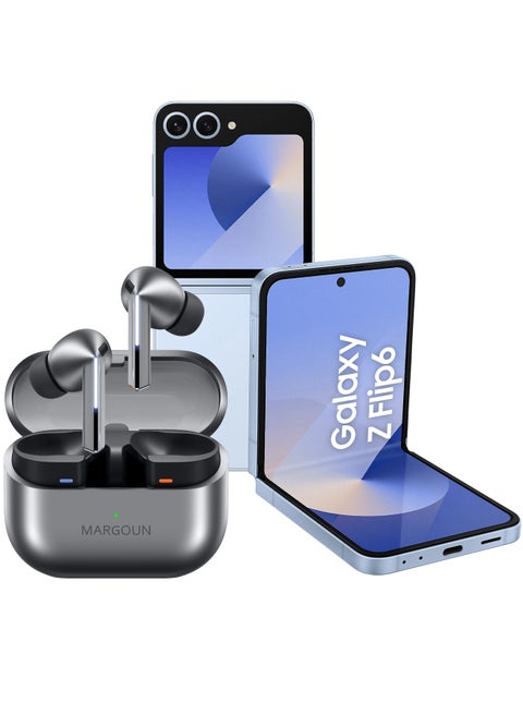 Buds3 Pro Wireless Earbuds with Touch Control & Magnetic Charging Case fpr Galaxy Zflip 6 silver-1