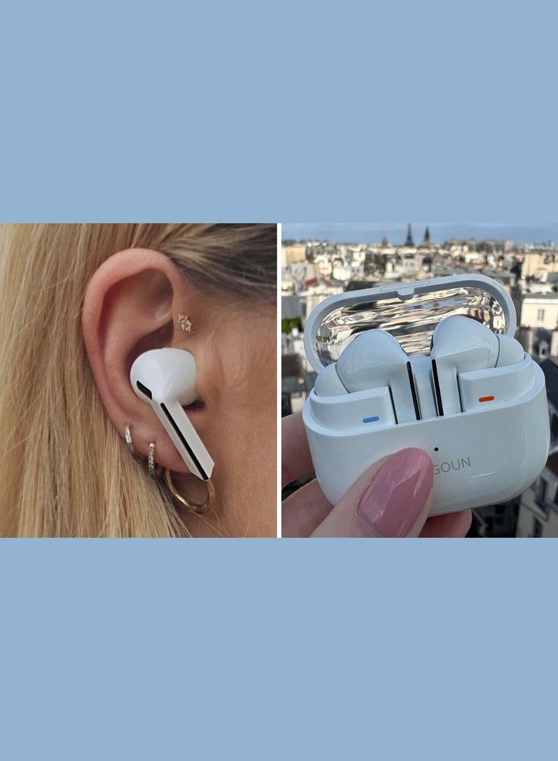 MARGOUN - Buds3 Pro Wireless Earbuds with Touch Control & Magnetic Charging Case for Galaxy Zflip 6 white - Image 1