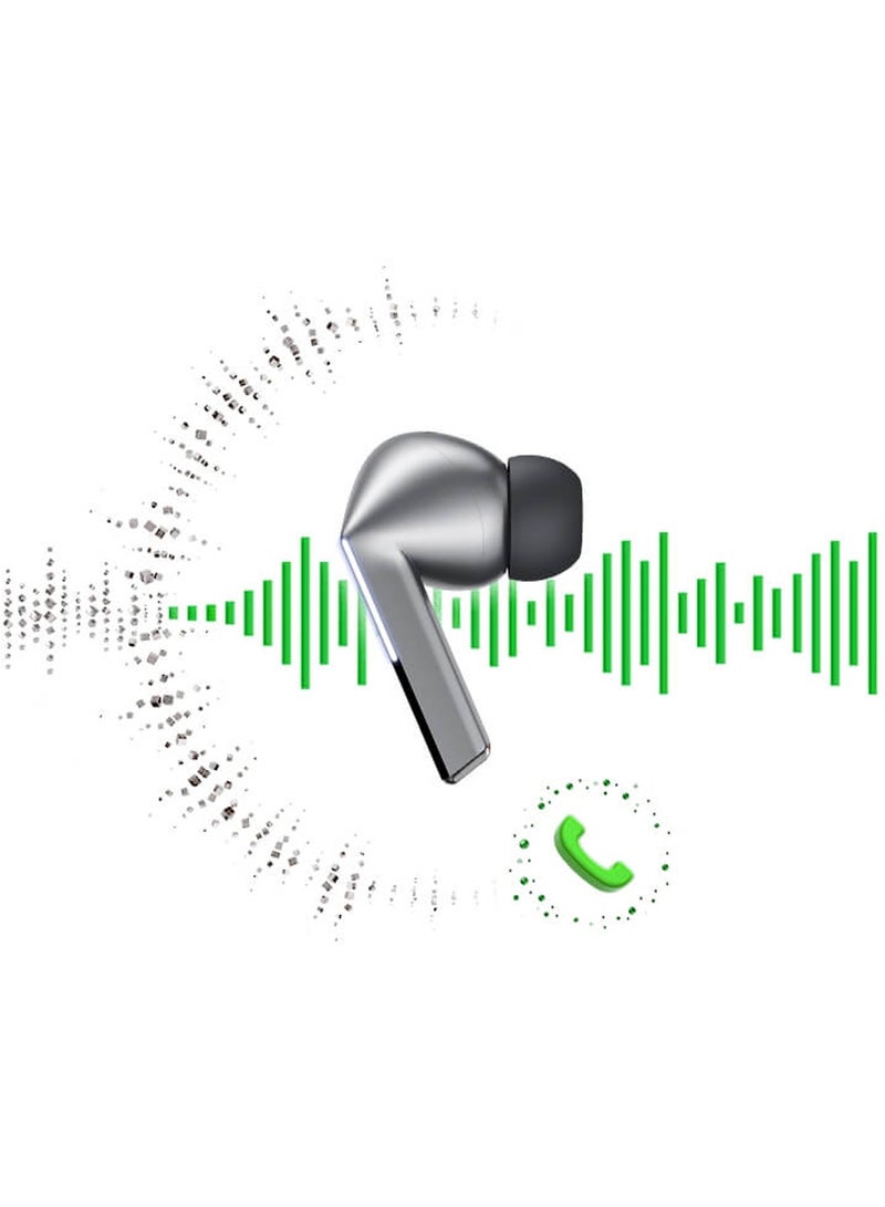 مارجون - Buds3 Pro Wireless Earbuds with Touch Control & Magnetic Charging Case for Galaxy S24 Ultra- Silver silver-2 - Image 1