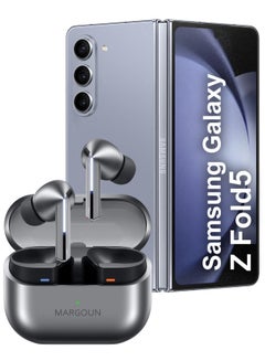 MARGOUN Buds3 Pro Wireless Earbuds with Touch Control & Magnetic Charging Case for Galaxy Zfold 5 silver-3  - Image 1