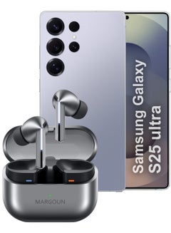 MARGOUN Buds3 Pro Wireless Earbuds with Touch Control & Magnetic Charging Case for Galaxy S25 Ultra - Silver silver 