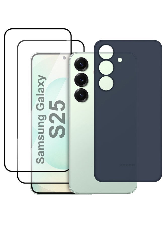 MARGOUN 3Packs Case for Galaxy S25 Air Skin Case All Around Full Protection Ultra Slim 0.3mm Thickness 4g Feather Weight with Two 3D Screen Protector Blue-3 - Image 1