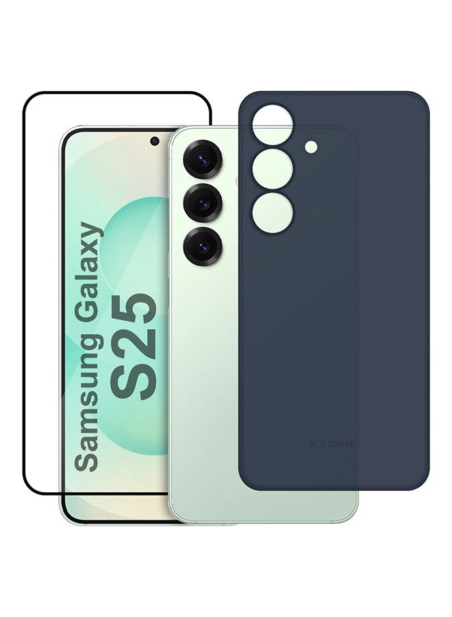 MARGOUN 2Packs Case for Galaxy S25 Air Skin Case All Around Full Protection Ultra Slim 0.3mm Thickness 4g Feather Weight with 3D Screen Protector Blue-2 - Image 1