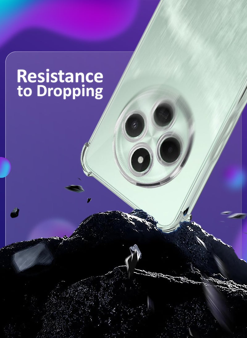 مارجون 2Packs Gorilla Case for Poco C75  Transparent Shockproof  Crystal Clear with Reinforced Corners with 3D Screen Protector Clear-2 - Image 3