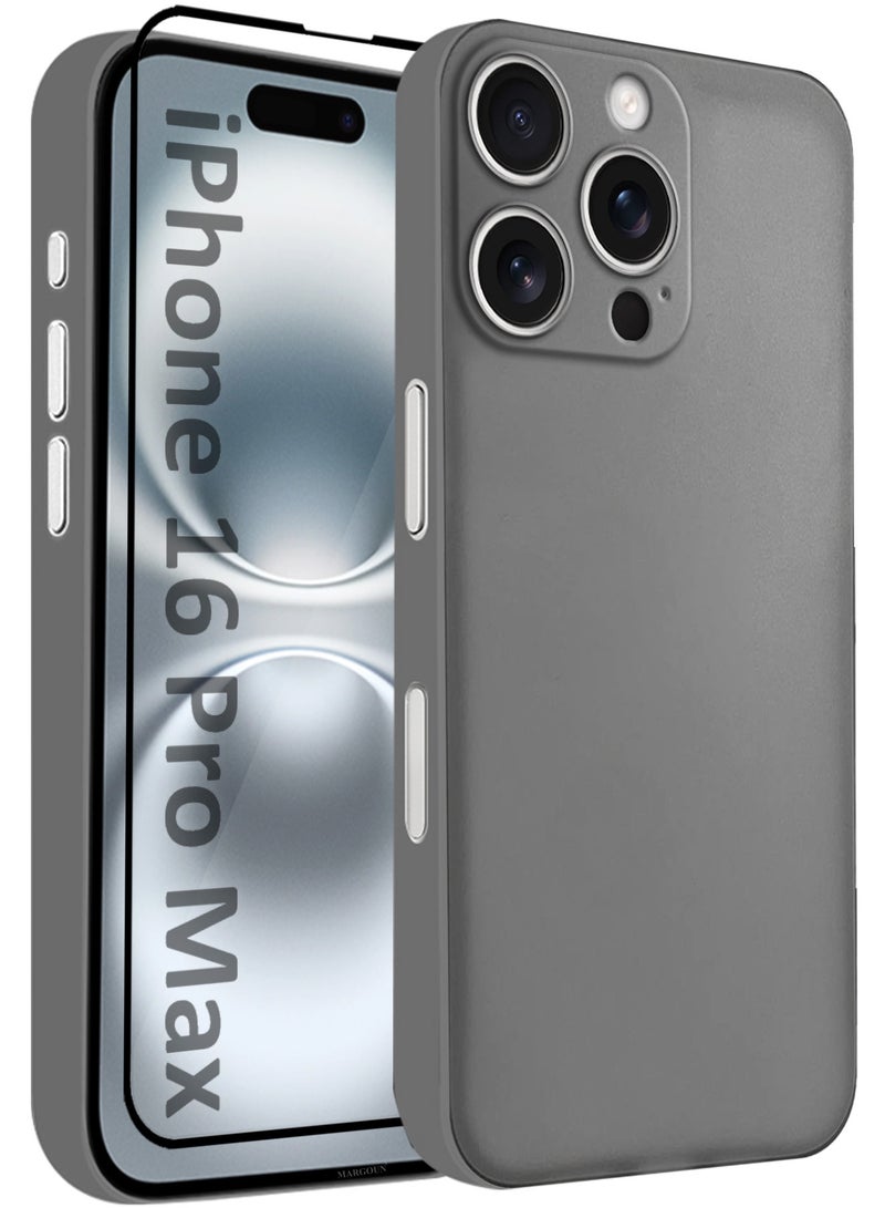 MARGOUN 2Packs Thin Case for iPhone 16 Pro Max, Back Cover Sturdy Durable Ultra-Thin Case Drop Protection Cover Clear Dark Grey-2 - Image 1