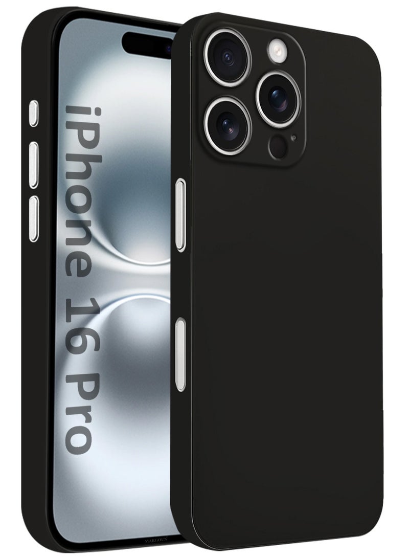 MARGOUN Thin Case for iPhone 16 Pro , Back Cover Sturdy Durable Ultra-Thin Case Drop Protection Cover Clear Black-1  - Image 1