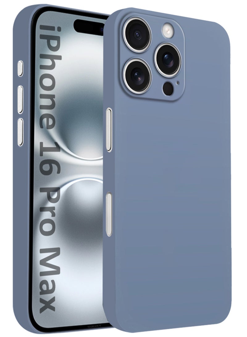 MARGOUN Thin Case for iPhone 16 Pro Max, Back Cover Sturdy Durable Ultra-Thin Case Drop Protection Cover Clear Blue-1 - Image 1